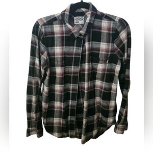 VANS Cotton Flannel Off The Wall Button Down Shirt Women M
